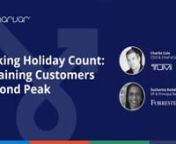 According to NRF, 20-30% of your annual retail business and new customer acquisition occurs during 4th quarter. Peak season can make or break the year, but it’s also a leaky sieve if you don’t build trust and stay in touch after the last bit of tinsel is gone.nnJoin Charlie Cole, CDO/Chief eCommerce Officer at Tumi/Samsonite, and Sucharita Kodali, Lead Retail Analyst at Forrester, moderated by Andria Tay, Director of Marketing for Narvar, to learn important insights and strategies to maximiz