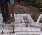 Det er mange måter å lage fundament på, men dette er en av de enkleste. Underlaget er gravd ut ca. 50 cm under ferdig fundament, og er fylt opp med grov grus eller steinmateriale til et nivå på ca 30 cm under ferdig fundament.