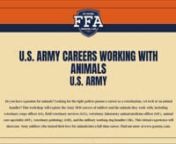 Do you have a passion for animals? Looking for the right path to pursue a career as a veterinarian, vet tech or an animal handler? This workshop will explore the Army MOS careers of soldiers and the animals they work with, including veterinary corps officer (64), field veterinary services (64A), veterinary laboratory animal medicine officer (64C), animal care specialist (68T), veterinary pathology (64D), and the military working dog handler (31K). This virtual experience will showcase Army soldi