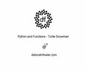 Covers the topic of functions in programming by building a snowman in Python turtle graphicsnnThis example starts with looping in the previous video https://vimeo.com/459806330nnsee also my Introduction to Python Turtle Graphics at https://vimeo.com/384407439