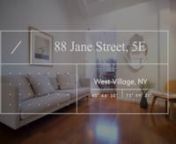 Tucked away on a picturesque cobblestone block in the West Village, this beautifully renovated 2BR/2BA duplex penthouse is bathed in natural light and boasts a private south-facing terrace. As part of 88 Jane, this exquisite home offers low monthly carrying costs with the perks of community living and the tranquility of a boutique condominium. The quiet location coupled with dedicated office space makes working from home a breeze.nnEnter through the sun-drenched living room illuminated by an arc