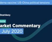 Watch Freddy Lim, StashAway Co-founder and Chief Investment Officer, and Philipp Muedder, Head of Financial Planning and Partnerships, discussing the latest global events and their impact on the markets.nnIn this episode,nStashAway Market Commentary 15 July 2020 [00:00]nPositive development in the Moderna’s vaccine trials [00:12]nThe vaccine managed to produce neutralising antibodies in all tests, which is a significant step forward.nEven with the positive development, there are still many cha