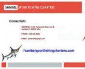 Sanibel Sport Fishing Charters an experience that is outdoor excursion company. Truly create memories that last a lifetime. Looking for an adventure you have found it at Sanibel Sport Fishing Charters. Our plans, inshore offshore, Lunch trips, Sightseeing, Shelling Air boats Everglades’ tours&amp; fishing. Call 304-238-8844 nhttp://bit.ly/2xuFCgA