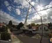 Delivery day for two new houses, manufactured in Kilsyth by PreBuilt and delivered to Brunswick East, Victoria, Australia on 27.04.2018. Module 1 and 2 going in in this video. Recorded using timelapse picture mode taken every 60s on GoPro Hero 4 Silver. Assembled in iMovie with each picture shown for 0.2 seconds.