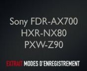 Compilation (extrait) de plusieurs tutoriels consacrés aux Sony FDR-AX700, HXR-NX80 et PXW-Z90nnLe test complet :nhttps://www.magazinevideo.com/test-en-ligne/test-complet-sony-pxw-z90-hxr-nx80/37117.htm