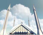 Animated 3D illustration of Faisal Masjid Islamabad, Pakistan
