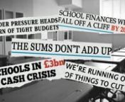 NAHT is working alongside members in campaigning for the government to take urgent action on school funding.nOur ‘Breaking Point’ report shows that schools are struggling to balance their books, and according to the Department for Education’s own data the education system will be running a £3bn deficit by 2020.nSchool funding is one of the #5priorities that NAHT is asking the next government to put at the top of its agenda: n&#39;To fund education fully and fairly, reversing the £3bn real te