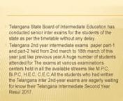 Hello! Friends, we extremely delighted announce to all aspirant who participate in class 12th board examination of TS board 2017. Guys here we have latest updates about TS board result 2017. The Board of Intermediate Education of Telangana (BIETS) will disclose TS intermediate results 2017 in predictable time period in this upcoming week of April 2017.