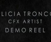 Updated demo reel up to first months of 2024, by Alicia Tronco, CFX Artist.nIncluding skin fixes, cloth and hair simulations, fromYoung Jedi Adventures (2023/2024) Transformers Earthspark (2022), Action Pack (2021), and Sonic the Hedgehog movie (2019) nnnMusic: I need Cup of Coffee and Some Bread to Wake Up - In Love With A Ghost