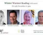 Friday 25th Novembern5.00pm – 6.30pmn10th Winter Warmer Festival (2022)nnFiona Kelleher &#124; Mícheál Ó hAodha &#124; Marion F. Morrison (via zoom) &#124; Maoilios CaimbeulnnFiona Kelleher is a singer and musical artist. She performs and collaborates with artists of all disciplines. Traditional song and Medieval song are areas of special interest and she has recorded work in both genres which has featured in film, theatre and music recordings. She also specialises in music performance and composing for E