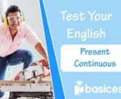 TEST YOUR ENGLISH #6 &#124;BASIC ESL – PRACTICE GRAMMARnPresent Continuous &#124; English PronunciationnMultiple Choice Grammar Quiz &#124; Grammar ReviewnnnBASIC ESLnEnglish for BEGINNERS &#124; Videos – Workbooks – Examples – Exercisesnn———————————————————————————————nLINKSn———————————————————————————————nBuy WORKBOOKS: https://basicesl.com/shop/workbooks/nGet a DICTIONARY: https:/