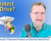 ✴️ You want more than a password; you want encryption. Encrypting an external drive can be done with the right software.nn✴️ Protecting an external hard drivenIf you have Windows Pro edition and plan to use your external drive only with other machines using Windows Pro, then BitLocker is a simple and quick way to encrypt your external drive with a password. If you need to support Windows Home edition or other operating systems, VeraCrypt can be an excellent solution.nnUpdates, related li