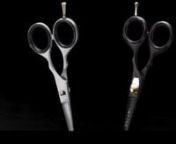 Ontaki Japanese beardmustache scissors black and silver 360 from mustache