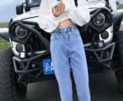 new_fashionable_girl_boyfriend_pants_adjustable_waist_korean_tik_tok_hot_style_jeans from tik tok hot