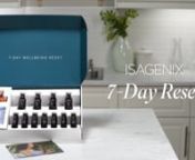 See what 7 days can do! Whether you&#39;re getting ready for a vacation, class reunion, wedding, or you just want to kick start your wellbeing routine, the Isagenix7-Day Reset is for you. Following the Reset guide will set you up for success. It&#39;s the perfect combination of Shake Days, Cleanse Days, delicious snacks, and adaptogen support all in one beautiful box!