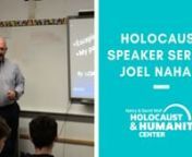 Event occurred on Wednesday, July 6, 2022.nnJoel’s parents both escaped the Holocaust as children. His mother, Ruth Dresel was born in Germany in 1926, and experienced anti-Semitism before escaping to Israel with her family at age 9. Eight members of her family were murdered in the Holocaust, and the few known survivors escaped to Israel, China, England, Chile, and the United States. Joel’s father, Uri Nahari, was born in Czechoslovakia in 1924 and he too witnessed and experienced the brutal