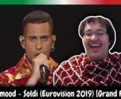 check out more eurovision reactions here:nhttps://youtube.com/playlist?list=PLZOCVugqQ-i5aFj6PJn_6sp7bfcD1mgETnnMahmood - Soldi (Eurovision 2019) [Grand Final] &#124; ReactionnnSocial media links:nInstagram - https://instagram.com/dimreacts?igshid=12z5xfv3g09hanPatreon: https://www.patreon.com/user?u=45318321nSnapchat - https://www.snapchat.com/add/dim_reacts20
