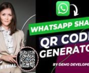 WhatsApp Message QR Code, Let User Share Your Message On WhatsApp By Scanning Your WhatsApp QR Code. Make QR Code For WhatsApp Share Message. Try A Free Trial Of QR Code Generator Application Now.nnhttps://www.microsoft.com/store/apps/9P1W58W2XL36nnMore Video By Us -nnQR Code With Logo For Location -nhttps://vimeo.com/733926855nnCreate QR Code For SMS -nhttps://vimeo.com/733926075nn#QRCodeGenerator #QRCode #DemoDevelopers #WhatsApp #WindowsApps