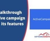 Active campaign --- #emailmarketingsoftware #cloudbasedmarketing #salesautomation. Active campaign Features - First is Contacts -upload contacts, integrate it or add manually. There are various ways of adding content in an active campaign, run campaign along with email designing. It have more than onefifty built in templates to run their campaigns. Next feature is #automation, automate emails and trigger them automatically from the server itself to the clients. Send emails automatically on t