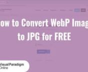 In the world of digital images, WebP has emerged as a modern and efficient image format that offers superior compression and smaller file sizes. However, there may be situations where you need to convert WebP images to the more widely supported JPG format.nnVisual Paradigm Online File Converter comes to the rescue, providing you with a simple and reliable solution to convert your WebP images to JPG format for free. Whether you need to ensure compatibility across various devices, platforms, or ap