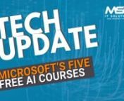 Season’s greetings! If you have some time off in the next few days, Microsoft has a little business-boosting gift that you won’t want to miss out on… five free courses about AI. Our tech update video has the details. And here are links to the courses:nnhttps://www.linkedin.com/learning/introduction-to-artificial-intelligence/why-you-need-to-know-about-artificial-intelligencennhttps://www.linkedin.com/learning/what-is-generative-ai/generative-ai-is-a-tool-in-service-of-humanitynnhttps://www