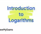 Everything you need to know to answer exam questions on Introduction to Logarithms! Check out the full video at https://www.savemyexams.co.uk/dp/maths/