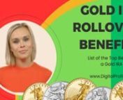 Free Gold IRA guide (For 2023) ✅ http://401kRollovertoGold.orgnnTop 6 Gold IRA Rollover Benefits:nnDiversification: Adding precious metal IRAs to your investment portfolio helps diversify your retirement accounts, reducing risk. A gold IRA rollover is a tangible asset that can provide a hedge against inflation, stock market volatility, and economic instability, making it an excellent option for investing.nnTax Advantages: Precious metal IRAs, like gold IRA rollovers, offer tax-deferred growth,