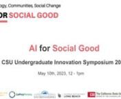 Showcasing the amazing work of business, geography, and computer science students from San Jose State University (SJSU), Cal Poly Pomona (CPP), and CSU San Bernardino (CSUSB) participating in the NSF-supported AI for Social Good project. Discover how they are developing chatbots to tackle crucial sustainability challenges in their communities.nn00:10: Opening remark from Dr. Frank Gomez, CSU Chancellor&#39;s Officen01:00: Introduction to AI4SG project by Dr. Yu Chen, SJSUn03:38 Guardian Shield, pres