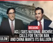 After filing a lawsuit against the Smithsonian earlier this week, the ACLJ has now filed a lawsuit against the National Archives. The reason for both of these lawsuits is the targeting and discrimination against pro-lifers. Jay, Jordan, and the Sekulow team discuss these cases, as well as our call to ban TikTok, and what China has recently said about its spy balloon. This and more today on Sekulow.