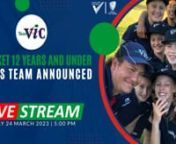 Tune in to hear the Team Vic Cricket 12 Years and Under Girls Team Announcement live.nnThe live broadcast will commence at 5:00 PM. nnParents, you can proudly send the link to family and friends. nTeachers, gather the students in a classroom and inspire them by watching this live sporting event. nnAll School Sport Victoria Livestreamed events are produced in-house by our communication team. nn▼ STAY CONNECTED TO THE LATEST NEWS!n➤ Website ➝ www.ssv.vic.edu.aun➤ Facebook ➝ www.fb.com/Sc