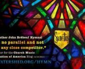 Finally! A Catholic hymnal that doesn&#39;t mimic or “build upon” Protestant hymnals: http://www.ccwatershed.org/hymnn- - - nThe Saint Jean de Brébeuf Hymnal is a 932-page Pew Book.nOne of the main authors for the Church Music Association of America Blog declared (6/10/2022) that the Brébeuf Hymnal “has no parallel and not even any close competitor.”n- - -nThe Brébeuf Hymnal set, which includes the marvelous Choral Supplement and 3-volume spiral bound Organ Accompaniment, has been describ