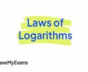 Everything you need to know to answer exam questions on Laws of Logarithms! Check out the full video at https://www.savemyexams.co.uk/dp/maths/