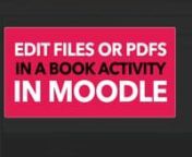 If you are creating Moodle book activities as part of your course content then being able to embed files such as PDFs into chapters can be a useful tool. Here we look at how to attach files and link to them as well as how to modify and delete files.