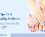 Are you risking your foot health with every pedicure? Learn about tips for a healthy pedicure from a podiatrist in our latest video! Step up your self-care game with these expert tips and keep your feet looking fabulous and healthy. Discover everything you need to know about maintaining perfect toes, right from the expert&#39;s mouth!nClick to know more: https://afaig.com/blog/5-tips-for-a-healthy-pedicure-podiatrist/
