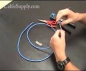 http://www.cablesupply.comnnJim Gibson, from CableSupply.com, shows us how to make a patch cord from scratch. To purchase the needed parts go to http://www.CableSupply.comnn- Supplies -nMod plugs: http://cablesupply.com/Jacks-for-Data-Voice.htmlnCrimpers: http://cablesupply.com/Tools/Crimping-Tools.htmlnCutters: http://cablesupply.com/Tools/Cutting-Tools.htmlnnThis video explains the Cat.5E color code:nhttp://www.youtube.com/watch?v=dXI4xlxmlLgnnHow to make a Cat5E cable.nnFast Ethernet and Giga