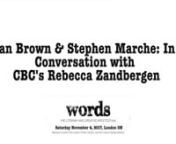 Join us for a reading and conversation with Ian Brown &amp; Stephen Marche, hosted by CBC London&#39;s Rebecca Zandbergen. nnIan Brown &amp; Stephen Marche: In Conversation with CBC London&#39;s Rebecca ZandbergennNovember 4, 2017nMuseum London, Lecture TheatrennOur