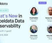 Webinar to learn about Acceldata’s product developments in the areas of Data Reliability, Pipeline Observability, Cost Optimization and FinOps as well our latest innovations in the areas of AI, ML and LLM!nnJoin Preeti Kodikal, Director of Product Marketing, and Chris Cozzi and Ankur Mundra, Directors of Product Management to learn about the latest advancements in Acceldata Data Observability such as: nn-- Enhanced anomaly detection framework including ML-based data freshness, time-series and
