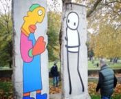 Thierry Noir and STIK sign posters at Imperial War MuseumnLondon, November 2019