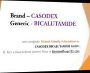 Visit at https://bit.ly/3ywtfQr to check the lowest cost of BICALUTAMIDE 50 MG TABLET Online and can contact at WeCare@GenuineDrugs123.com to get this medicine in your hand in 2-5*working days globally.