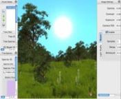 Now showing a full forest with terrain. Framerate is a bit low, but without the program to record this video it goes considerably faster.nnMore info: http://hombrealto.com