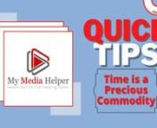 We Have a Quick Tip For You! A really simple tip in fact. You may think it common sense, but perhaps you don&#39;t necessarily think about it. Let&#39;s discuss time. Enjoy!nnMake SURE To Get Your FREE 60-PAGE My Media Helper WordPress and GetResponse eBOOK:nn � � - https://www.mymediahelper.com/wordpress-getresponse-ebooknnPlease LIKE, SHARE, and JOIN the Channel. This is the only way I&#39;ll be able to put content out quicker and more consistently. I promise we will award you for it! Thank You!nnBE M