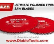 Diablo’s new Ultimate Polished Finish saw blades feature Axial Shear Face Grind (ASFG) that cleanly shears through materials for superior quality finishes on fine molding, hardwoods, softwoods, veneered plywood, melamine and more. Also featuring Double-Side Grind tooth geometry, an incredible 200 additional grinds, this blade produces precise, polished-like cuts equal to that of 220-grit sandpaper or higher. Diablo’s proprietary TiCo Hi-Density Carbide is designed specifically to deliver ext