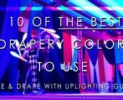 Here is a basic overview of wedding colors and how it can impact your event. Our video really touches on the impact of DIY uplighting &amp; pipe drape colors. You can use these 2 to highlight your theme, create a vibe, or accent with color. Learn more about our variety of drapery colors at the link directly below :)nn------------------------------------------------------------------------------------------------------nVISIT OUR LINKS BELOW FOR INSTANT PRICINGn➨ Shop our Selection of Available