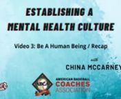 This is video 2 in a 3-part video series on how to Establish a Mental Health Culture.nnChina McCarney is the Vice President of Jaeger Sports Inc. and the Founder of the Athletes Against Anxiety and Depression Foundation and he dives into how simply