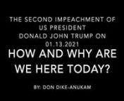 (For Historical/Educational Purposes)nTHE SECOND IMPEACHMENT OF US PRESIDENT DONALD JOHN TRUMP ON 01.13.2021nnthese speakers make multiple claims that have been proven Untrue or inaccurate about the results of the 2020 Election (Save America Rally)nnThe Links contained in this video are for validation purposes/also to credit and cite original sources of materialnnMusic: https://www.bensound.comnnViewer Discretion is Advised (due to violence, profanity, and other offensive imagery)nnthese speaker