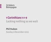 1 Corinthians 1v1-9 Lacking nothing as we wait (SM22003) from shape the future letter of eligibility