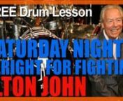▶ FREE PDF Drum Sheet Music - https://www.drumstheword.com/saturday-nights-alright-for-fighting-elton-john-nigel-olsson-free-video-drum-lesson-sheet-music-2022/nnIn this free video drum lesson, I want to teach you how to play the song “Saturday Night’s Alright For Fighting” by Elton John featuring Nigel Olsson on drums.nnThe trick to this song is understanding that the hi-hat parts were overdubbed over the top of the main drum beat. In this lesson I show you how to replicate those parts