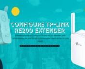 Configure TP-Link RE200 extender. The TP-Link RE200 Range Extender helps to boost Wi-Fi signal to dead zones or hard-to-wire areas seamlessly. RE200 is also compatible with 802.11b/g/n and 802.11ac Wi-Fi devices and it has a dual-band speed for 2.4GHz and 5GHz up to 750Mbps. The design of the RE200 extender is easy to plug-in installation and the small size makes it flexible to relocate easily. The Ethernet ports allow the RE200 to work as a wireless adapter to connect wireless devices.nnnhttps: