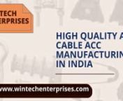 Wintech enterprises are the best AB Cable ACC manufacturer in India.AB Cables are bundled cables used in installation of electric supply of high power.It is helpful in short circuit resistance.In this video you can get some information in brief about these cables.for more details you can visit our website. https://www.wintechenterprises.com/ab-cable.php