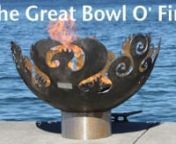 The Great Bowl O&#39; Fire was my very first sculptural firebowl design and continues to be the most popular. The idea came to me instantly as I saw a propane tank being cut up for scrap, but it took me three days to think of the perfect name for the piece. nnOn every Great Bowl O&#39; Fire I cut, there is a stylized flame in the shape of a phoenix rising through the embers to symbolize the rebirth of scrap steel into something new and wonderful. The phoenix is always the first flame I cut into the bowl